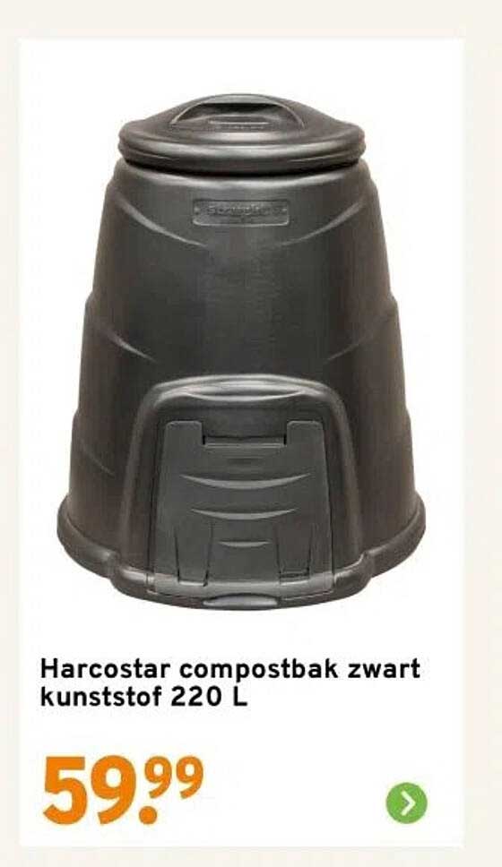 Harcostar compostbak zwart kunststof 220 L