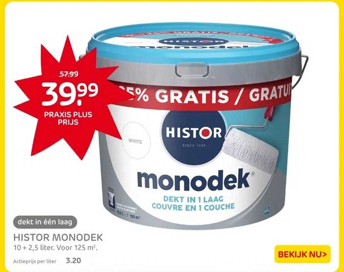 HISTOR MONODEK 10 + 2,5 liter. Voor 125 m².