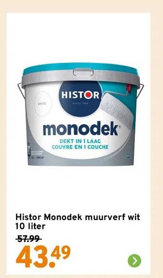 Histor Monodek muurverf wit 10 liter