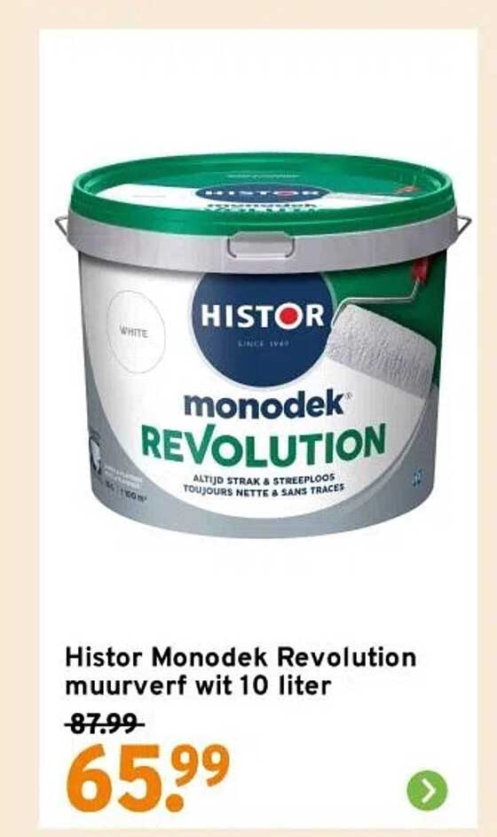 Histor Monodek Revolution muurverf wit 10 liter