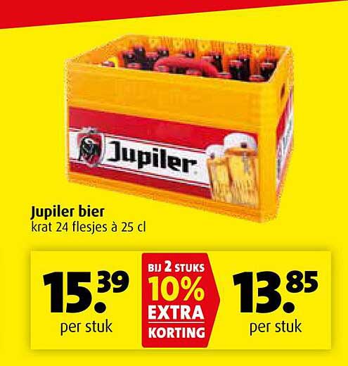 Jupiler bier krat 24 flesjes à 25 cl