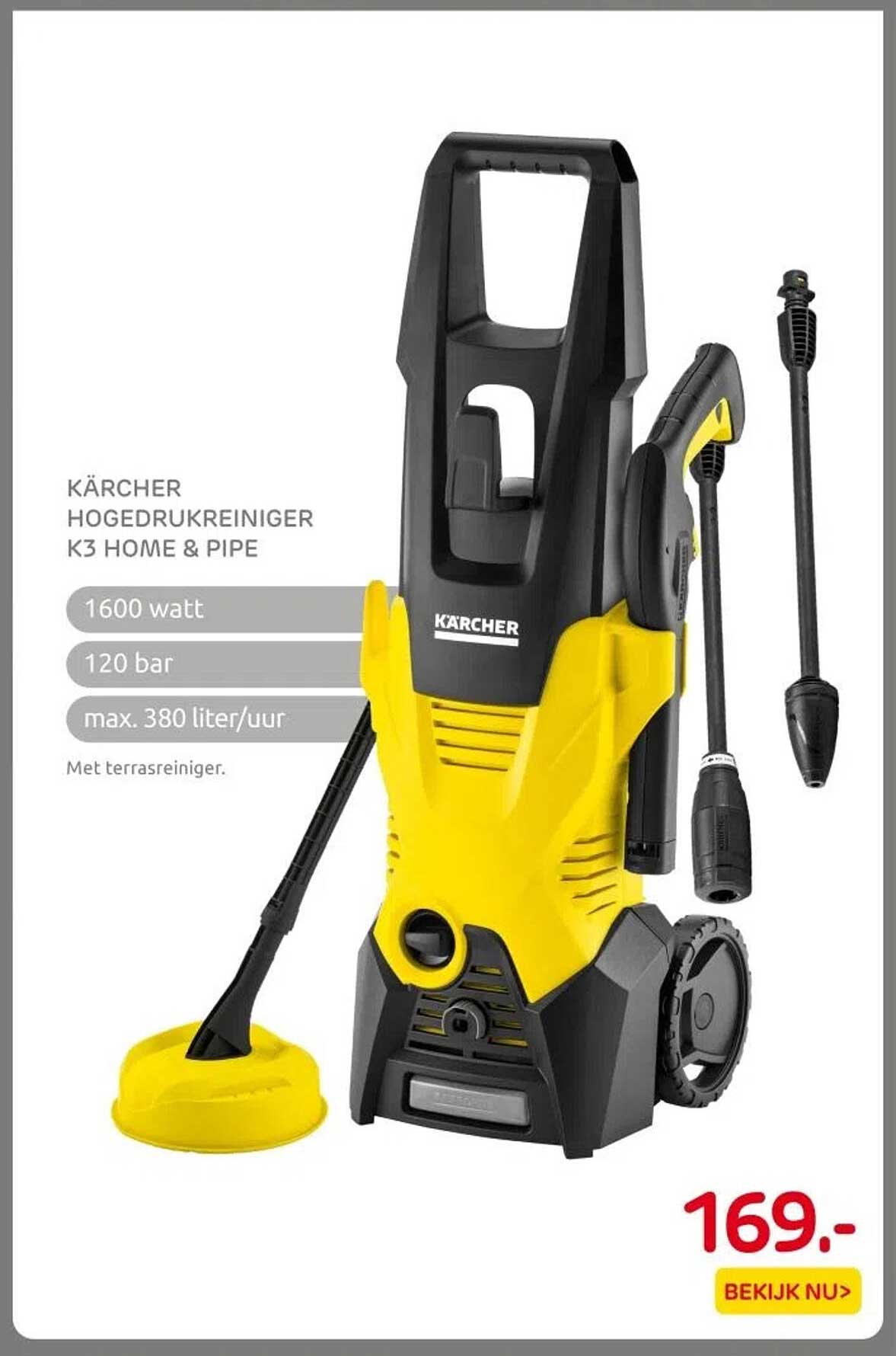 KÄRCHER HOGEDRUKREINIGER K3 HOME & PIPE