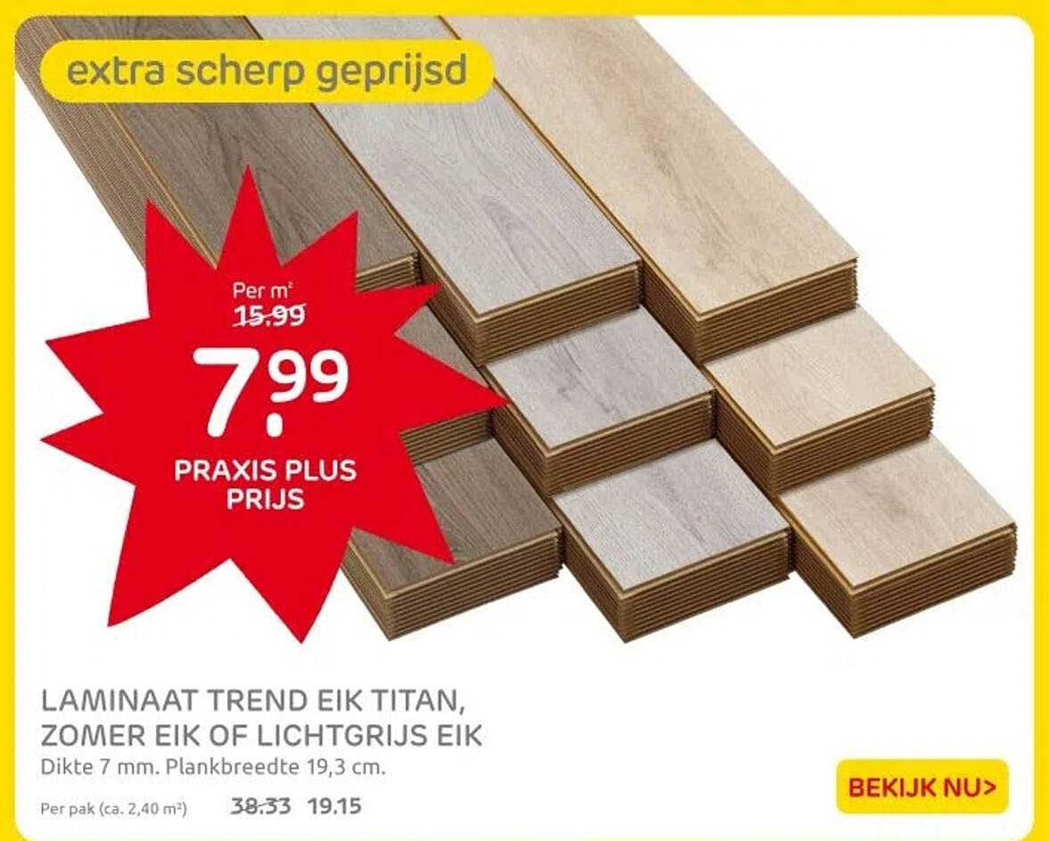 LAMINAAT TREND EIK TITAN, ZOMER EIK OF LICHTGRIJS EIK
