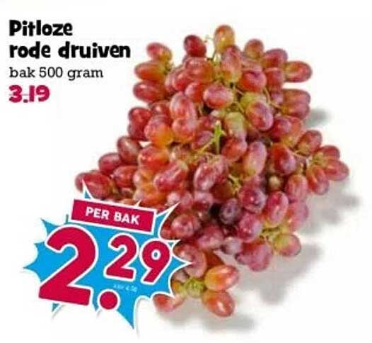 Pitloze rode druiven bak 500 gram