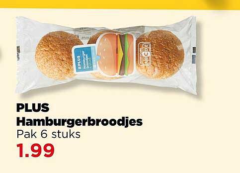 PLUS Hamburgerbroodjes Pak 6 stuks