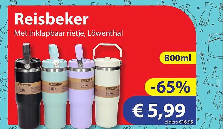 Reisbekers Met inklapbaar rietje, Löwenthal