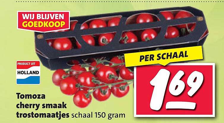 Tomoza cherry smaak trostomaatjes schaal 150 gram