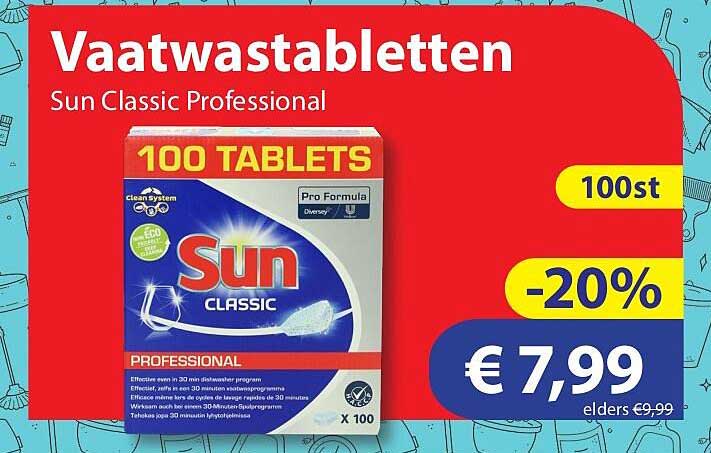 Vaatwastabletten Sun Classic Professional