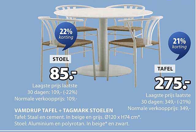 VAMDRUP TAFEL + TAGMARK STOELEN