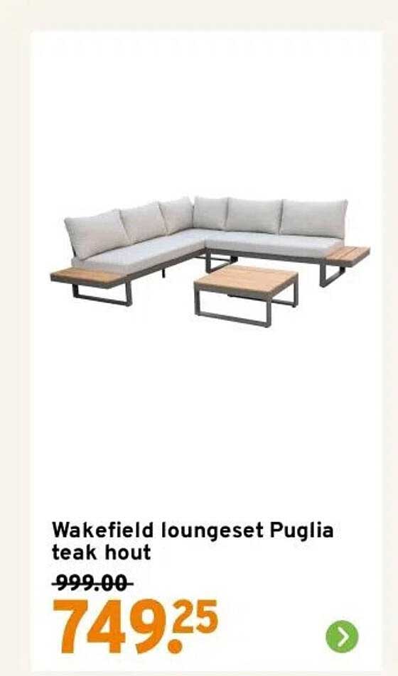 Wakefield loungeset Puglia teak hout