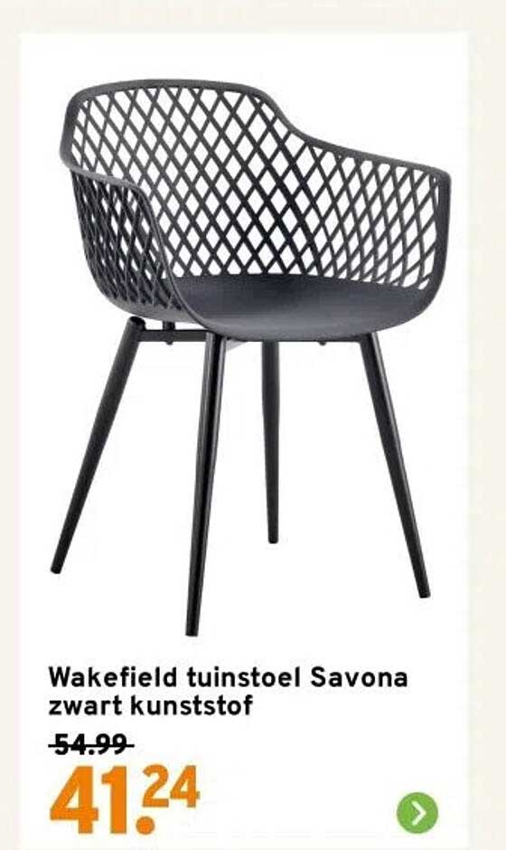 Wakefield tuinstoel Savona zwart kunststof