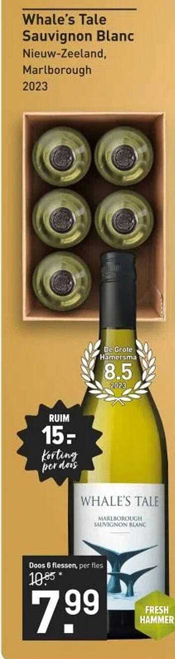 Whale's Tale Sauvignon Blanc Nieuw-Zeeland, Marlborough 2023