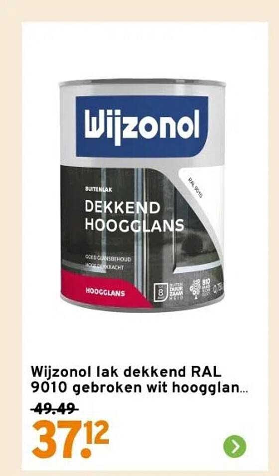 Wijzonol lak dekkend RAL 9010 gebroken wit hoogglans
