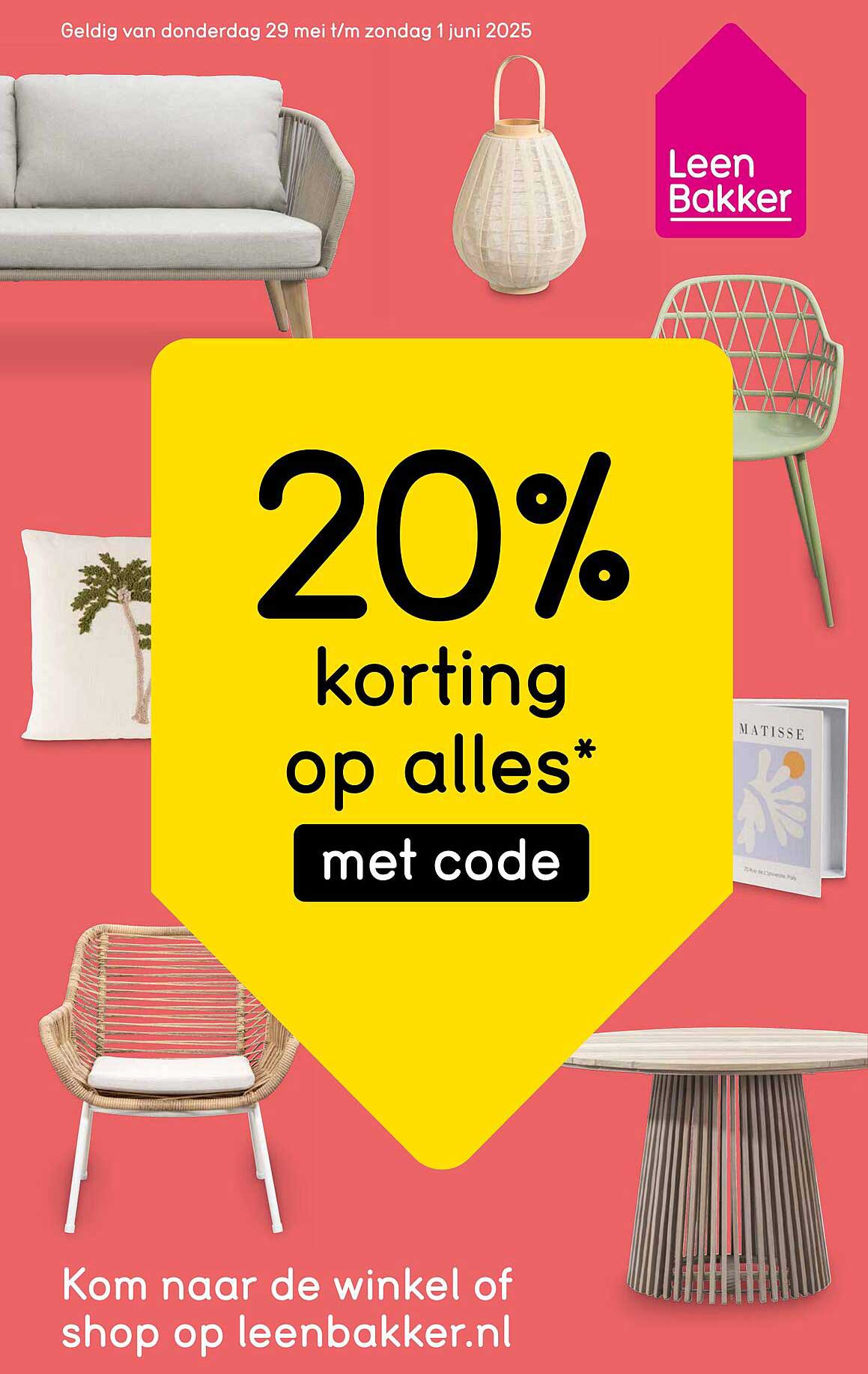 20% korting op alles* met code