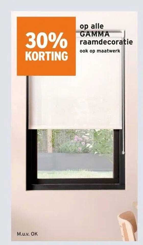 30% korting op alle GAMMA raambekleding