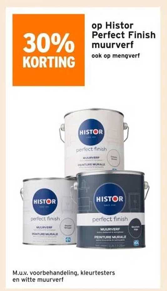 30% KORTING op Histor Perfect Finish muurverf