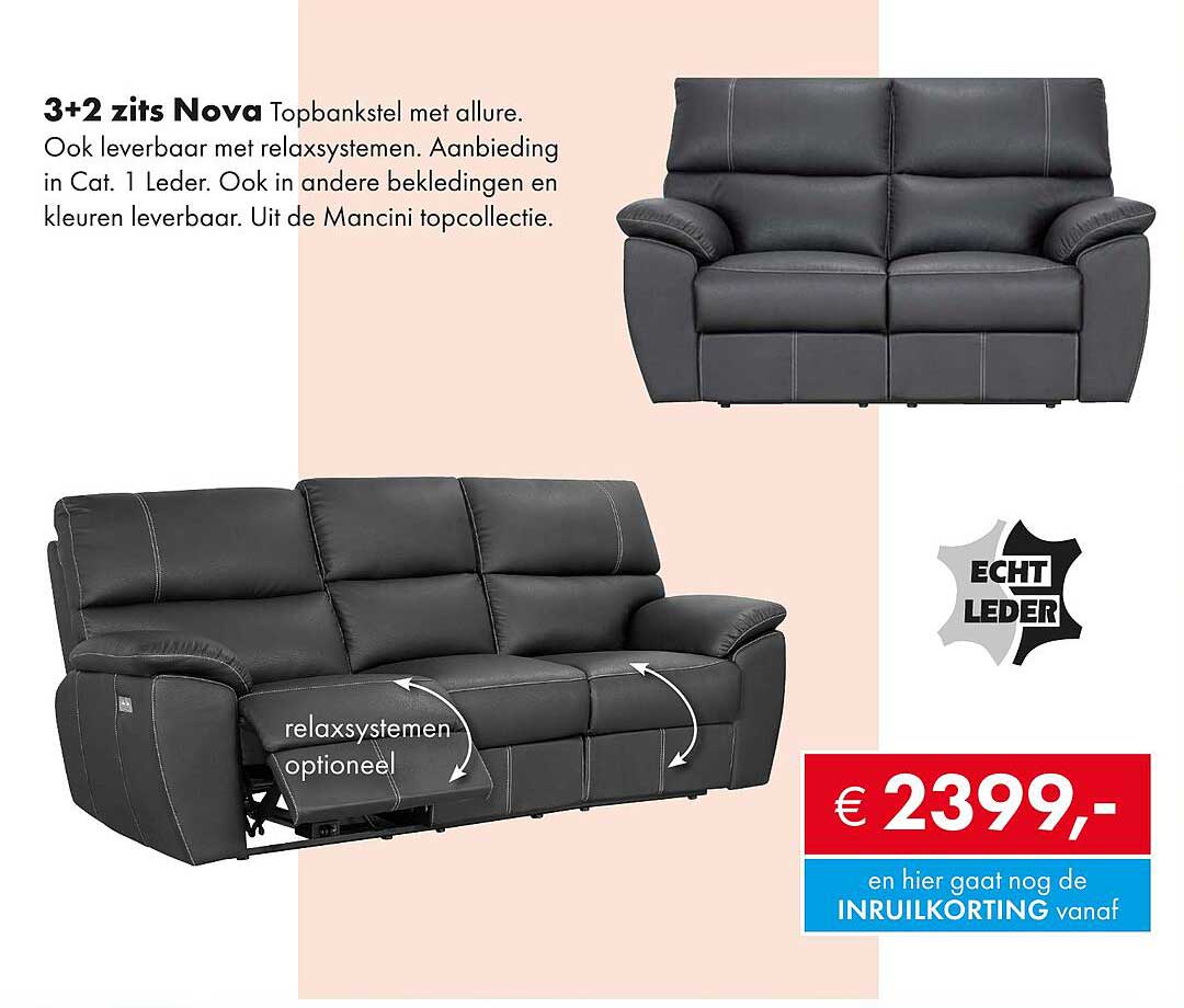3+2 zits Nova Topbankstel met allure.