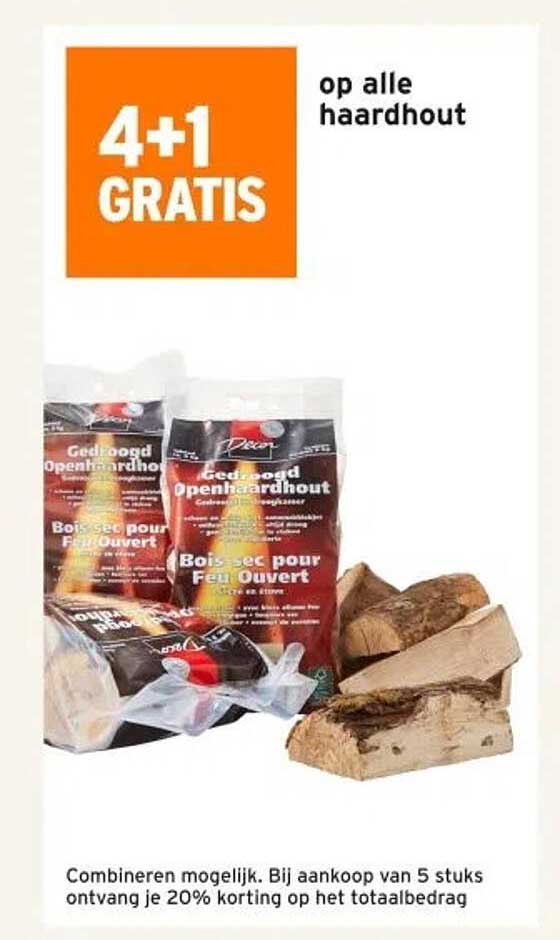 4+1 GRATIS op alle haardhout