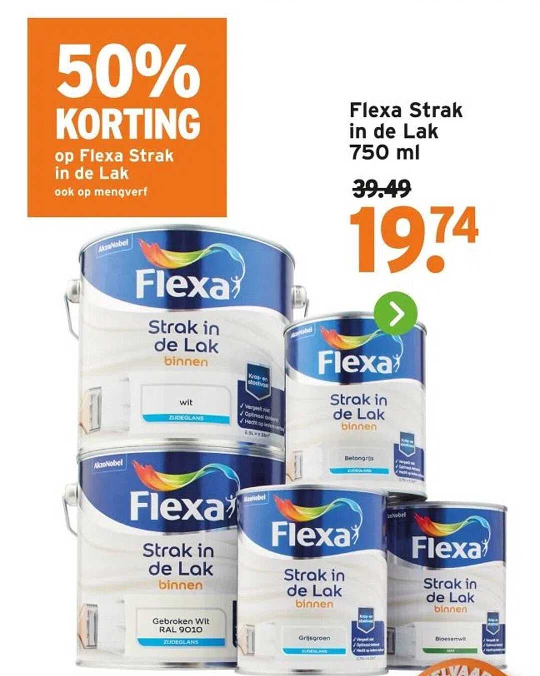 50% KORTING op Flexa Strak in de Lak 750 ml