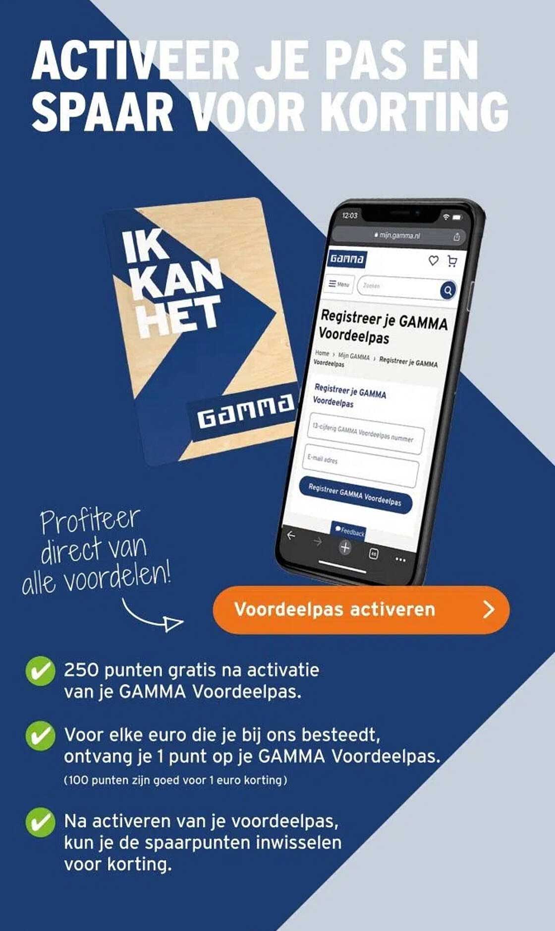 Actieveer je pas en spaar voor korting