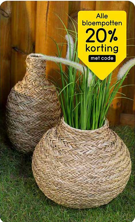Alle bloempotten 20% korting met code