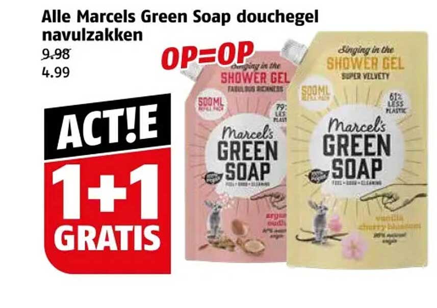 Alle Marcel's Green Soap douchegel navulzakken