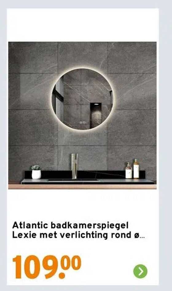 Atlantic badkamerspiegel Lexie met verlichting rond ø