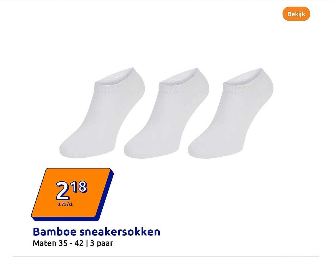 Bamboe sneakersokken Maten 35 - 42 | 3 paar