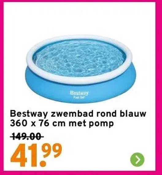 Bestway zwembad rond blauw 360 x 76 cm met pomp