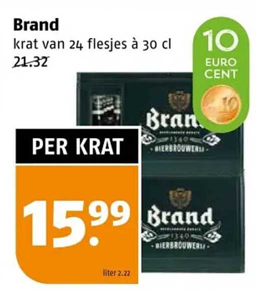 Brand krat van 24 flesjes à 30 cl