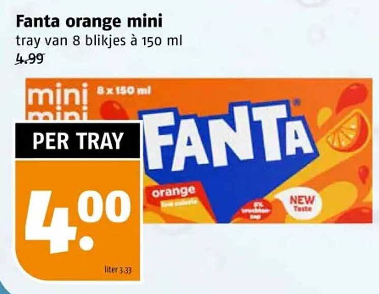 Fanta orange mini tray van 8 blijkjes à 150 ml