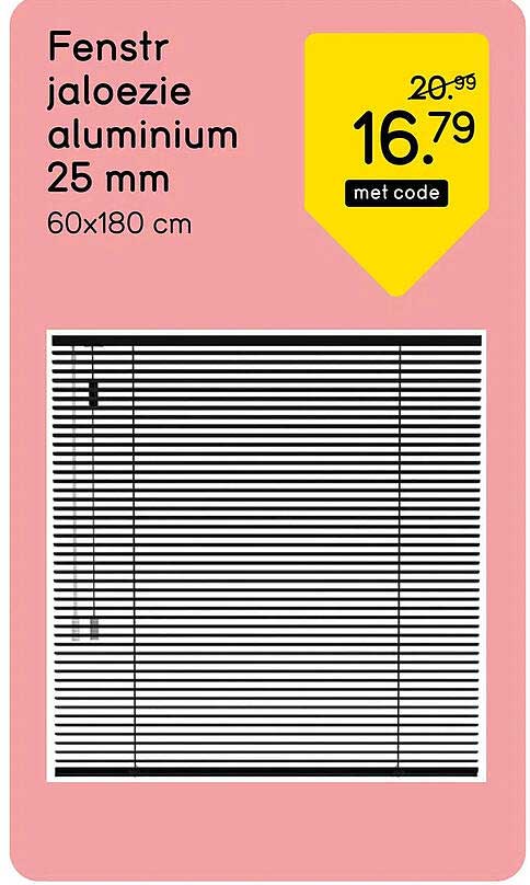 Fenstr jalozie aluminium 25 mm 60x180 cm
