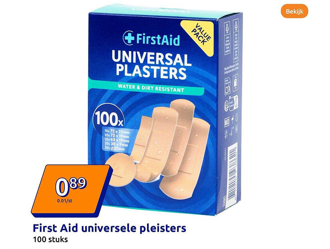 First Aid universele pleisters 100 stuks