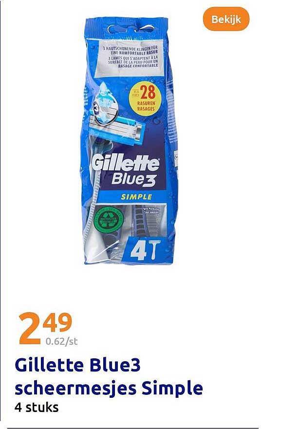 Gillette Blue3 scheermesjes Simple