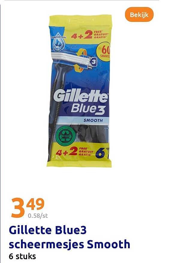 Gillette Blue3 scheermesjes Smooth