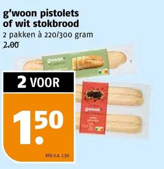 g'woon pistolets of wit stokbrood