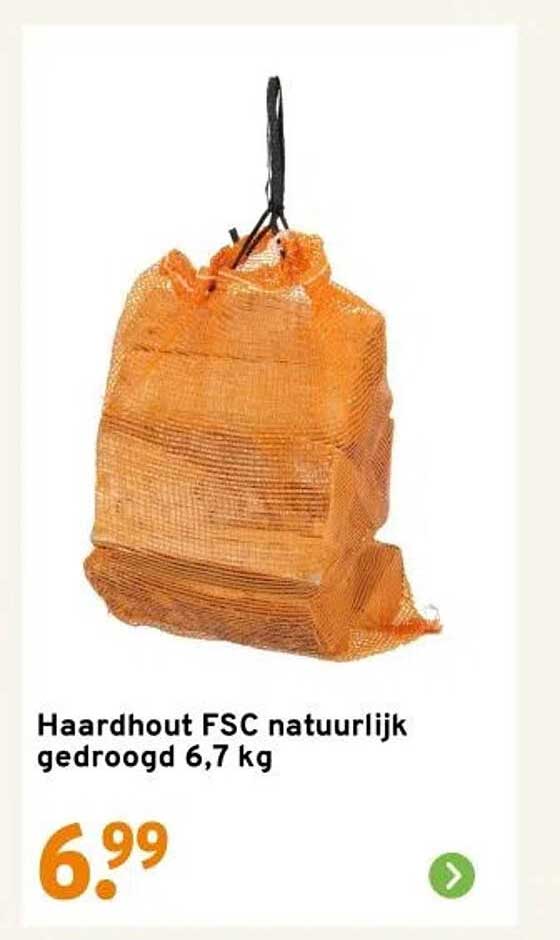 Haardhout FSC natuurlijk gedroogd 6,7 kg