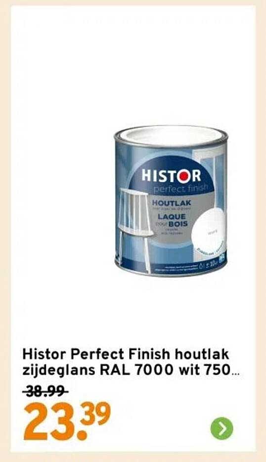 Histor Perfect Finish houtlak zijdeglans RAL 7000 wit 750ml