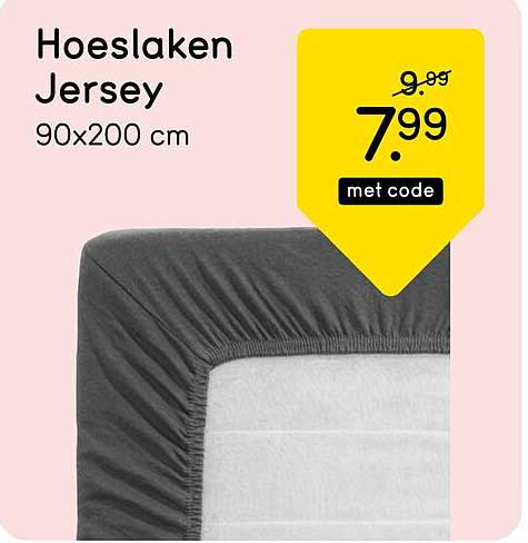 Hoeslaken Jersey 90x200 cm