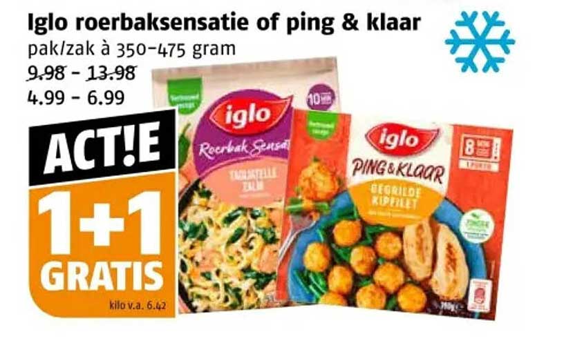 Iglo roerbaksensatie of ping & klaar pak/zak à 350-475 gram