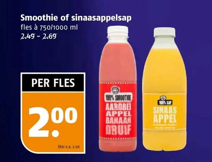 Smoothie of sinaasappelsap fles à 750/1000 ml