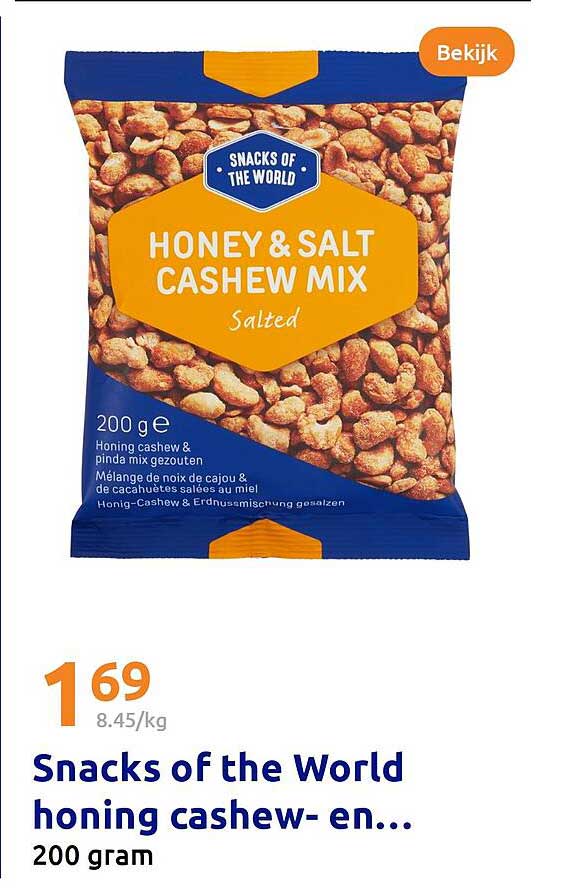 Snacks of the World honing cashew- en pinda mix 200 gram