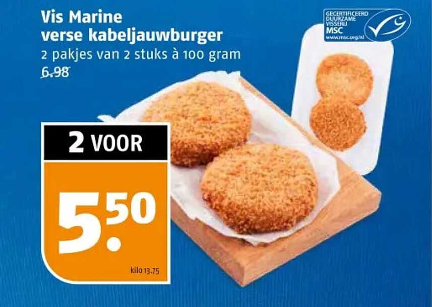 Vis Marine verse kabeljauwburger