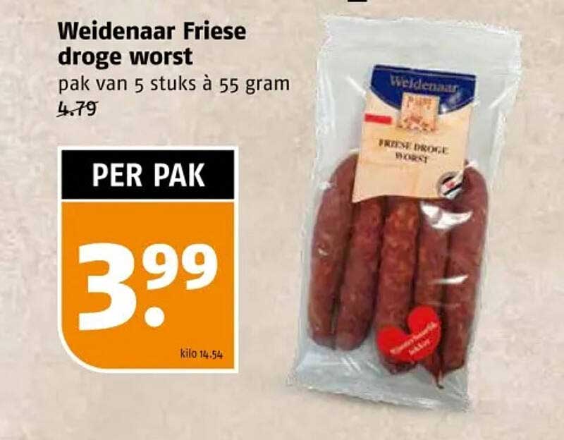 Weidenaar Friese droge worst