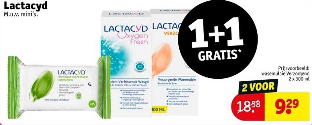 1+1 GRATIS Lactacyd Wasemulsie Verzorgend 2 x 300 ml