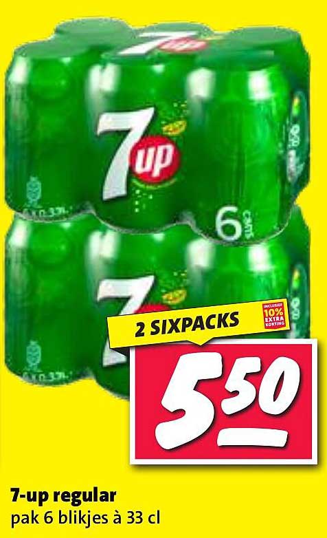 7-up regular pak 6 blikjes à 33 cl