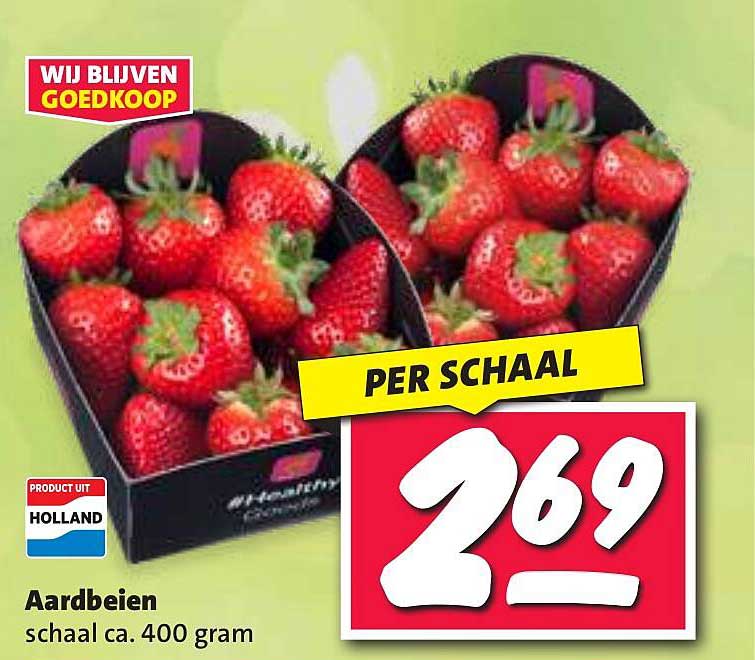 Aardbeien schaal ca. 400 gram