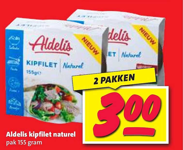 Aldelis kipfilet naturel pak 155 gram