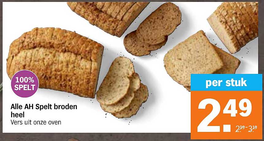 Alle AH Spelt broden heel