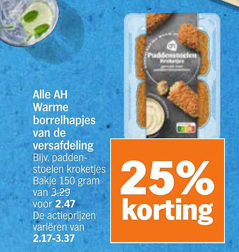 Alle AH Warme borrelhapjes van de versafdeling